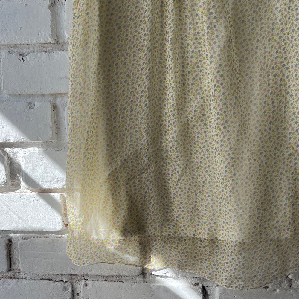 SILK Sunshine Floral Sleeveless Chiffon Camisole in Pale Yellow - Picture 6 of 13
